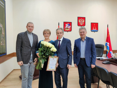 Поздравление с юбилеем председателя Общественной палаты города Т.В. Ивановой